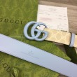 Cintura larga Gucci GG Marmont 400593 40mm Azzurro