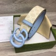 Cintura larga Gucci GG Marmont 400593 40mm Azzurro