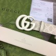 Cintura larga Gucci GG Marmont 400593 40mm Bianca