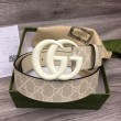 Cintura larga Gucci GG Marmont 400593 40mm Bianca