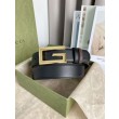 Cintura reversibile Gucci con fibbia G quadrata 626974 Hardware dorato