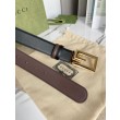 Cintura reversibile Gucci con fibbia G quadrata 626974 Hardware dorato