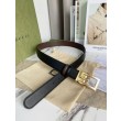 Cintura reversibile Gucci con fibbia G quadrata 626974 Hardware dorato