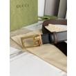 Cintura reversibile Gucci con fibbia G quadrata 626974 Hardware dorato