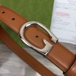 Cintura sottile Gucci con fibbia G 655566 Marrone