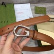Cintura sottile Gucci con fibbia G 655566 Marrone