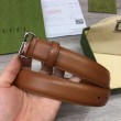 Cintura sottile Gucci con fibbia G 655566 Marrone
