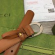 Cintura sottile Gucci con fibbia G 655566 Marrone