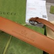 Cintura sottile Gucci con fibbia G 655566 Marrone