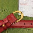 Cintura sottile Gucci con fibbia G 655566 Rossa