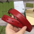 Cintura sottile Gucci con fibbia G 655566 Rossa
