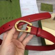 Cintura sottile Gucci con fibbia G 655566 Rossa
