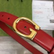 Cintura sottile Gucci con fibbia G 655566 Rossa