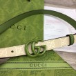 Cintura sottile Gucci GG Marmont 409417 20mm Verde