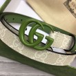 Cintura sottile Gucci GG Marmont 409417 20mm Verde