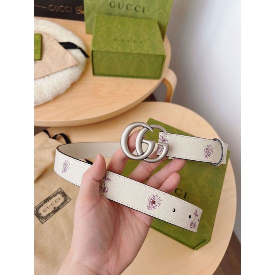 Cintura sottile Gucci GG Marmont 625839 30mm Argento