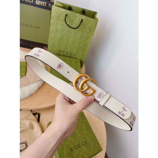 Cintura sottile Gucci GG Marmont 625839 30mm Oro