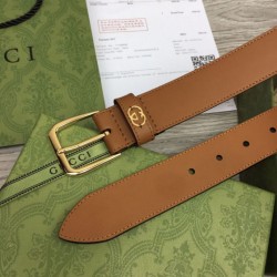 Cintura Gucci con fibbia quadrata e Interlocking G 673921 Marrone Cintura Gucci con fibbia quadrata e Interlocking G 673921 Marrone