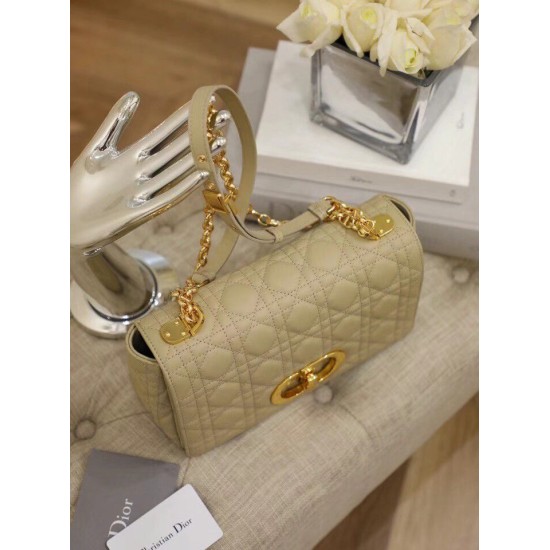 Miglior Prezzo Borsa media Dior Caro Cannage Beige Replica