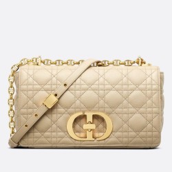 Borsa media Dior Caro Cannage Beige