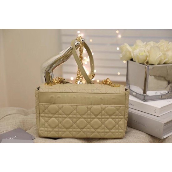 Miglior Prezzo Borsa media Dior Caro Cannage Beige Replica