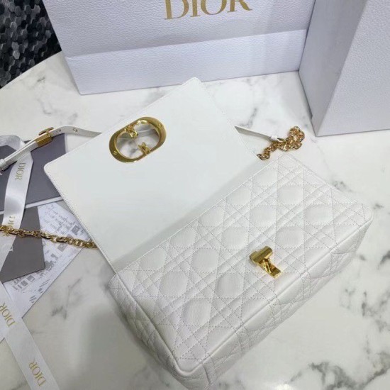 Sito Replica Borsa media Dior Caro Cannage bianca imitazioni Miglior Prezzo Borsa media Dior Caro Cannage bianca Replica