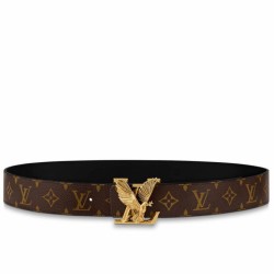 Qualità superiore replica Dettagli perfetti Cintura reversibile LV LV Dove 40MM in tela monogramma M0577T