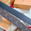 Qualità superiore replica Dettagli perfetti Cintura reversibile LV LV Dove 40MM in tela monogramma M0577T