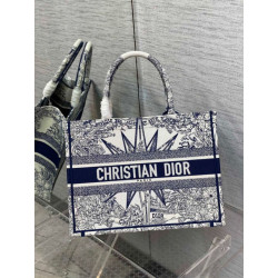 Dior Dior Book Tote media Rêve d'Infini ricamo bianco/blu