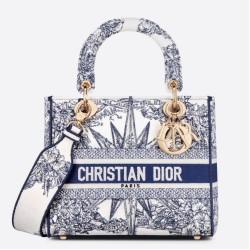 Miglior Prezzo Qualità superiore replica Dior Medium Lady D-Lite Multicolor Ricamo Rêve d'Infini Blu Replica