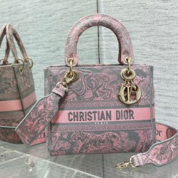 Sito Replica Borse media Dior Lady D-Lite Toile de Jouy ricamo inverso Grigio / Rosa imitazioni Miglior Prezzo Borse Replica media Dior Lady D-Lite Toile de Jouy ricamo inverso Grigio / Rosa
