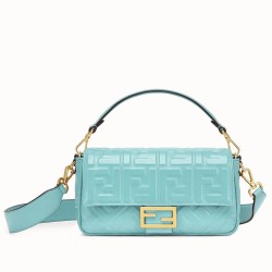 Miglior Prezzo Borse Firmate Replica Baguette Media Fendi Motivo FF Azzurro 