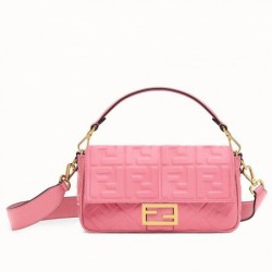 Miglior Prezzo Borsa Baguette Media Fendi Motivo FF Rosa Replica