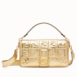Miglior Prezzo Borsa grande Fendi Baguette con motivo FF oro Replica