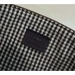 Fendi 8BS017 Borsa Replica 1:1 Mini Baguette in lana pied de poule con ricamo FF Marrone