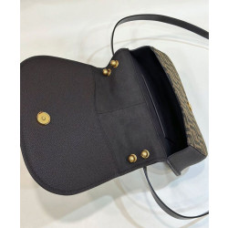 Fendi C'mon Borsa a cartella media con curvatura 8BT366 Caffè
