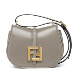 Miglior Prezzo Borse Imitazioni Fendi C'mon Small/Medium Satchel con curvatura 8BS082 Grigia Replica