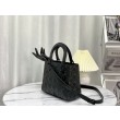 Imitazione Christian Dior Borse Replica Lady Dior My Abcdior media in pelle di vitello Cannage nera con motivo diamante