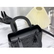 Imitazione Christian Dior Borse Replica Lady Dior My Abcdior media in pelle di vitello Cannage nera con motivo diamante