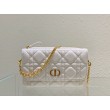 Pochette Dior Caro Cannage Bianca