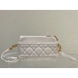Pochette Dior Caro Cannage Bianca