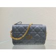 Pouch Dior Caro Cannage Blu