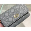 Pouch Dior Caro Cannage Blu