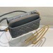 Pouch Dior Caro Cannage Blu