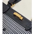 Shopper Fendi X-Tote in lana pied de poule con ricamo FF 8BH374 Grigia