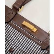 Shopper Fendi X-Tote in lana pied de poule con ricamo FF 8BH374 Marrone