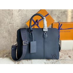 Valigetta LV Takeoff in pelle Aerogram blu M21440