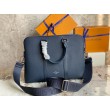 Valigetta LV Takeoff in pelle Aerogram blu M21440