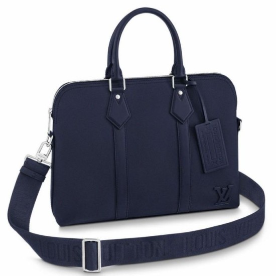 Valigetta LV Takeoff in pelle Aerogram blu M21440