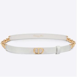 Miglior Prezzo Cintura Dior Caro 15MM in pelle di vitello e catena Bianca Replica